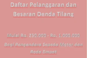 Denda Tilang Terbaru: Sepeda Motor, Mobil & Pelanggaran Umum