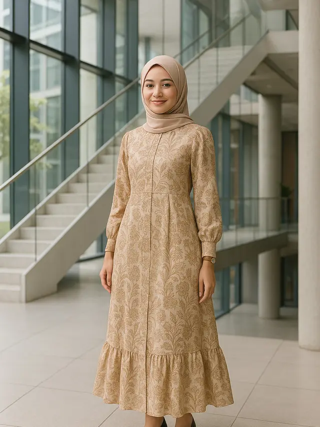 7 Gamis Batik Kancing Depan: Tampil Anggun & Elegan